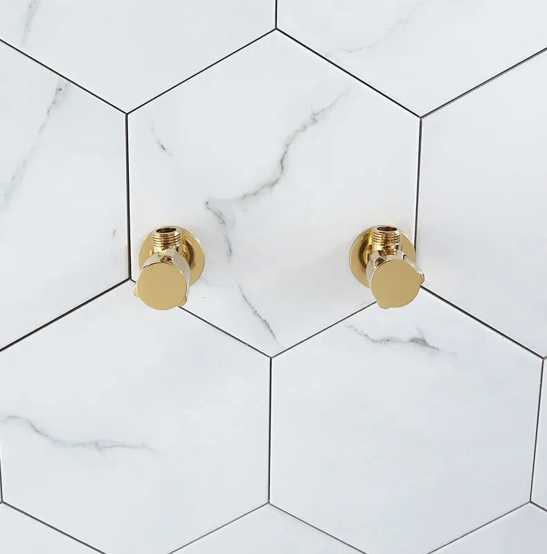 Afralia™ Brass Triangle Valve Gold Corner Bathroom Tap Water Control 1/2*1/2 Angle valves