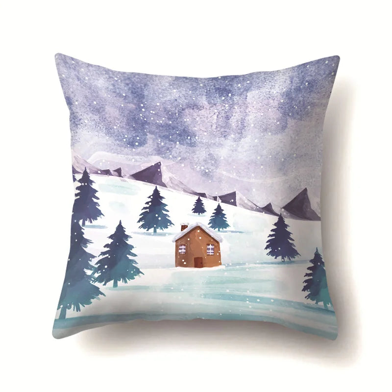 Afralia™ Christmas Deer Snow Pillow Case