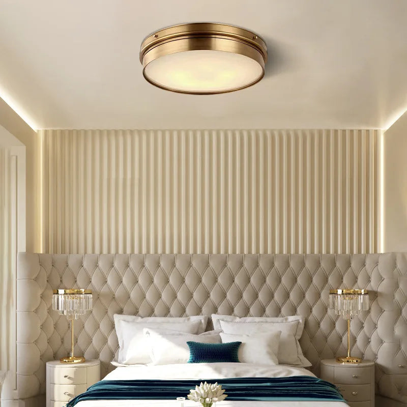 Afralia™ Brass LED Ceiling Lights - Modern Home Lighting Flush Mount Luminaire