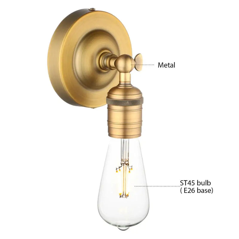 Afralia™ Metal Wall Sconce: Vintage Industrial Wall Lamp, 180° Adjustable