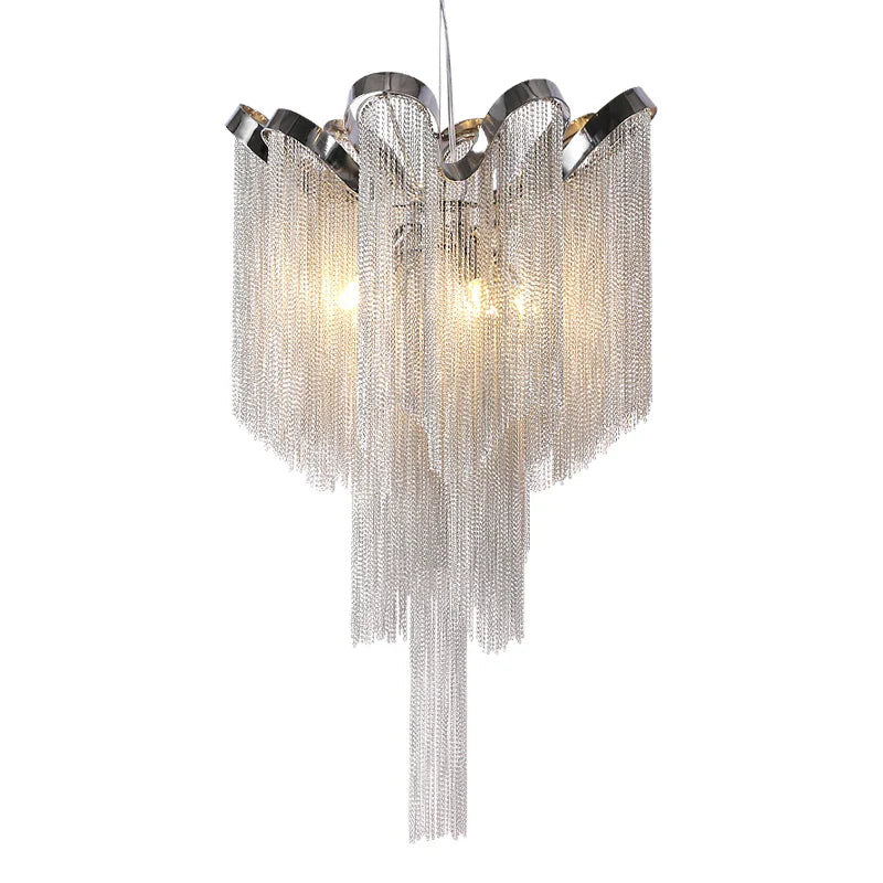 Afralia™ Tassel Chain LED Chandelier for Dining Bedroom Cloth Store