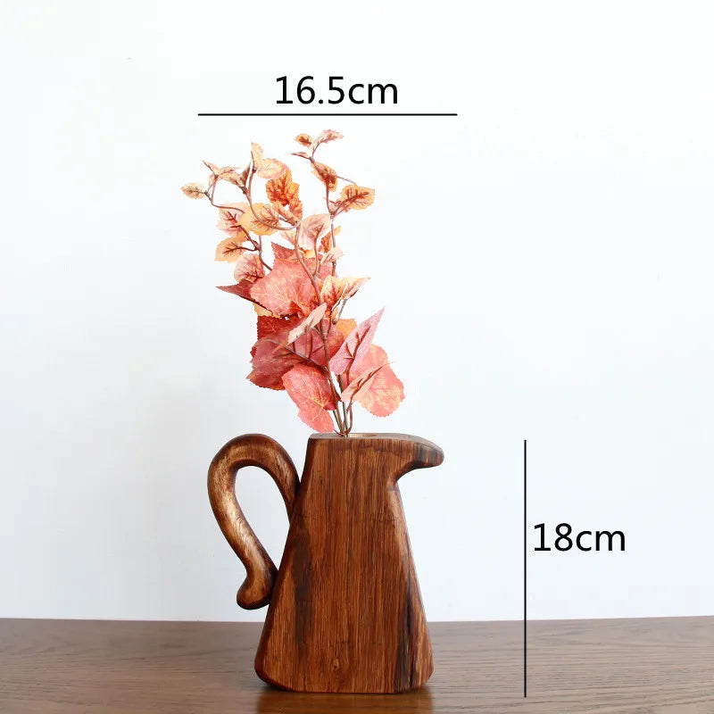 Afralia™ Wooden Vase Glass Test Tube Hollow Flower Hydroponics Bouquet Display