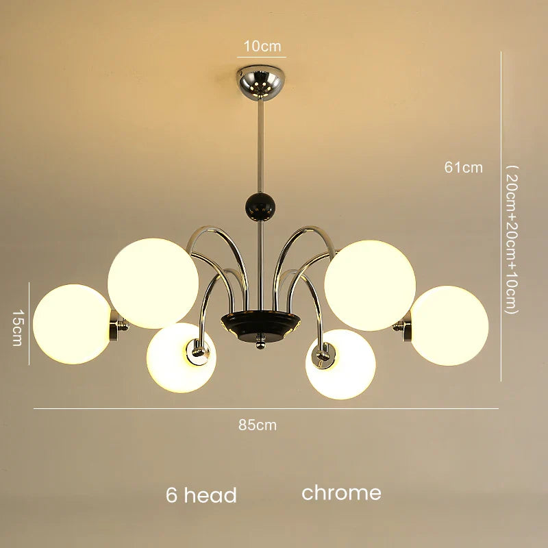 Afralia™ Glass Ball Chandelier: Luxury Nordic Living Room Lighting in Gold/Chrome