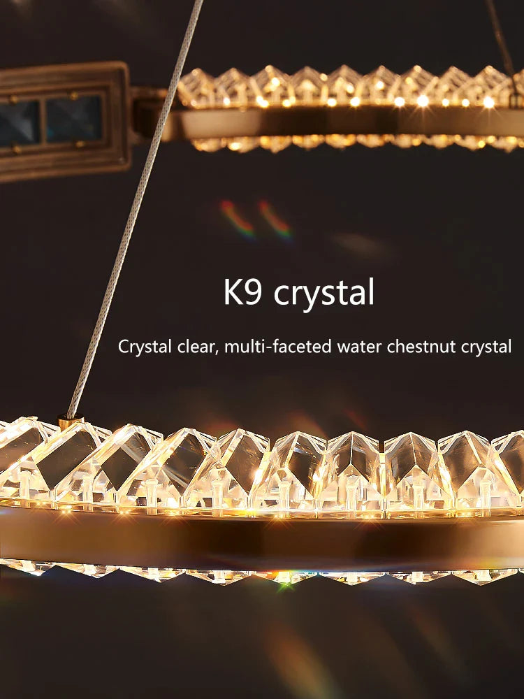 Afralia™ Modern K9 Crystal LED Ceiling Chandelier for Living Room, Bedroom, Kitchen - Nordic Design