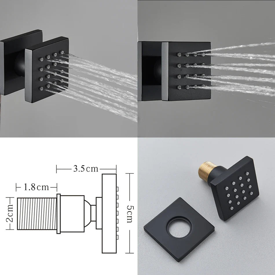 Afralia™ Digital Display Luxury Rainfall Shower Faucet with Massage System & Bathtub Faucet