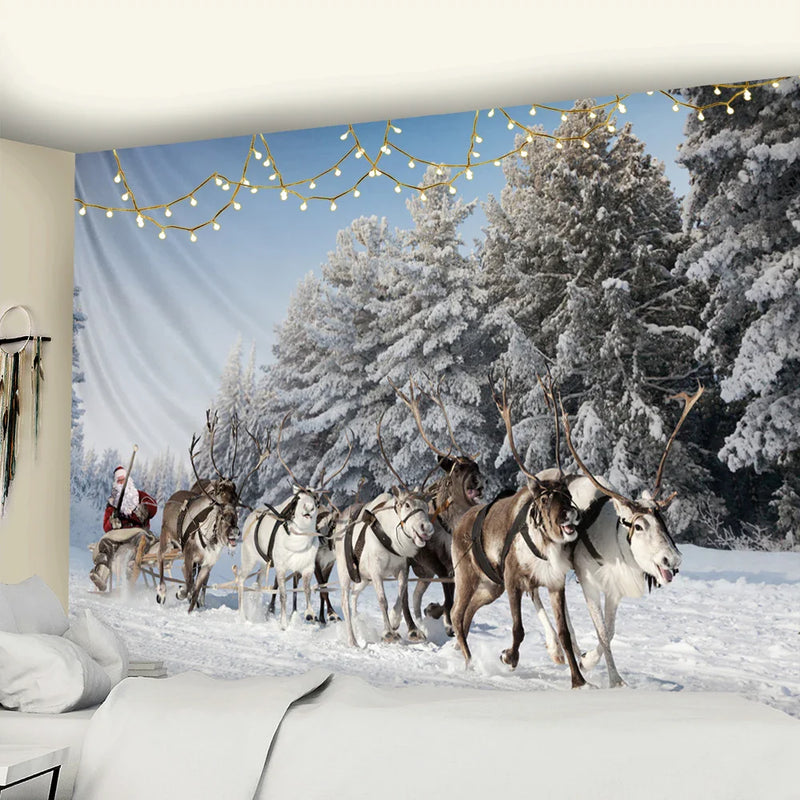 Afralia™ Christmas God Deer Tapestry: Hippie Psychedelic Bohemian Wall Hanging