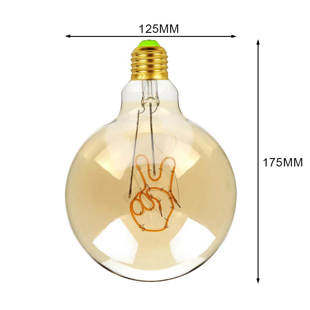 Afralia™ Retro LED Edison Bulb G125 E27 4W 2700K Vintage Lamp Bulb