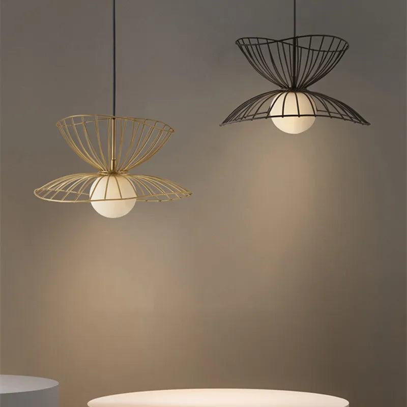 Afralia™ Ray Pendant Light: Loft G9 LED Cage Fixture for Home, Restaurant, Living Room