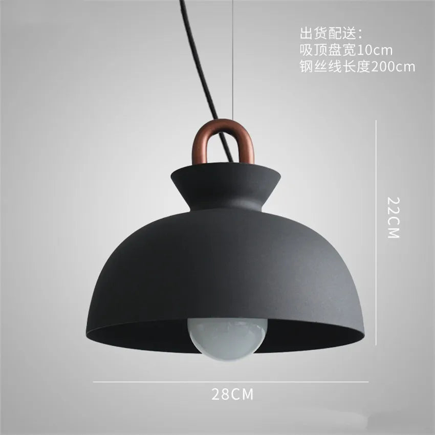 Afralia™ Vintage Iron Pendant Light for Cafe and Living Room with LED E27 Bulb