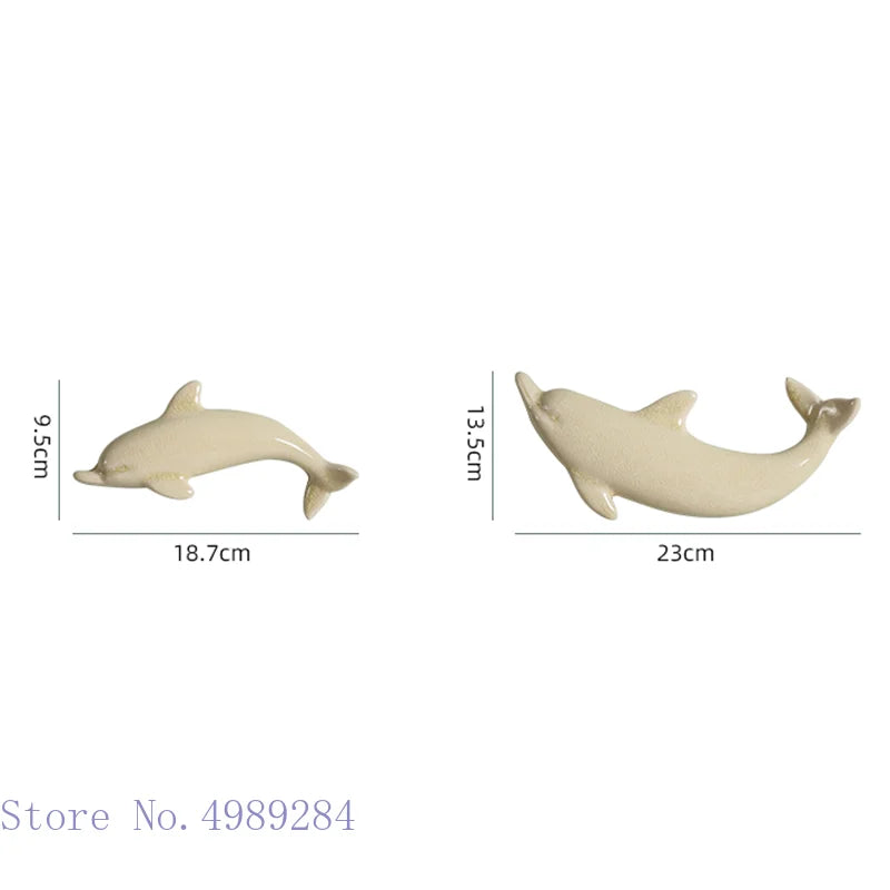 Afralia™ Dolphin Fish Ocean Background Ceramic Wall Decoration for Children's Room