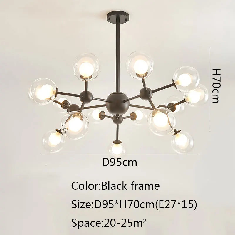 Afralia™ Black Postmodern Sputnik Chandelier for Dining Room and Home Decor