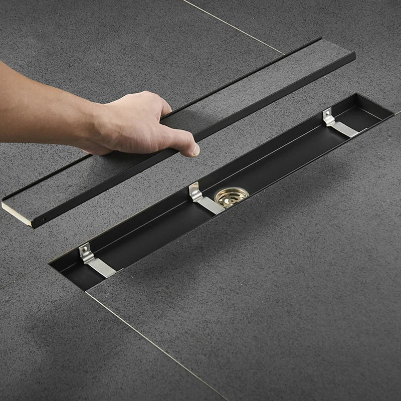 Afralia™ Matte Black Square Floor Drain 10*10cm - Bathroom & Shower Deodorant Waste Strainer