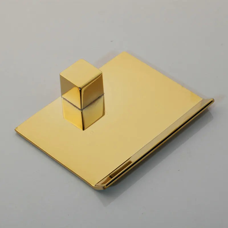 Afralia™ Golden Plated 2-Handle Bathroom Faucet Wall Mount Waterfall Basin Mixer