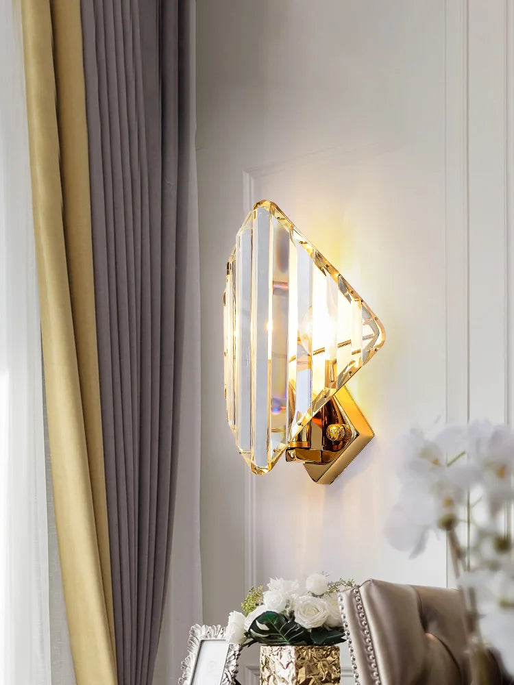 Afralia™ Crystal Wall Sconce Light: Modern Luxury Luminaire for Living Room, Bedroom, Hotel Hallway
