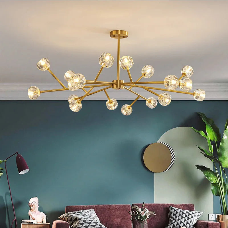 Afralia™ Crystal LED Chandelier Ceiling Light for Elegant Home Décor