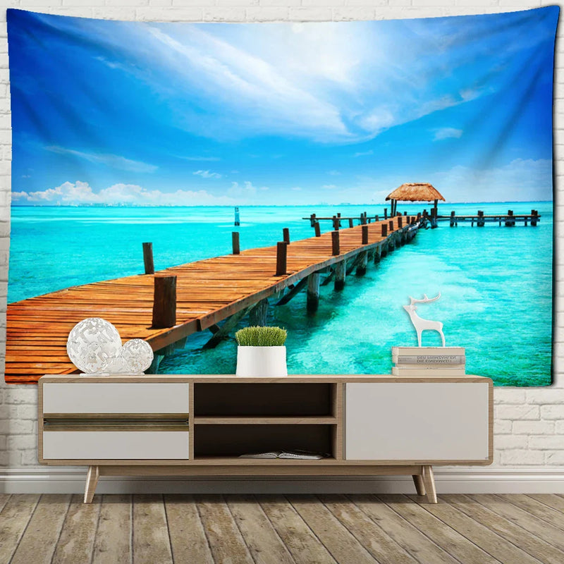 Afralia™ Seascape Bohemian Tapestry Wall Art for Aesthetic Home Decor