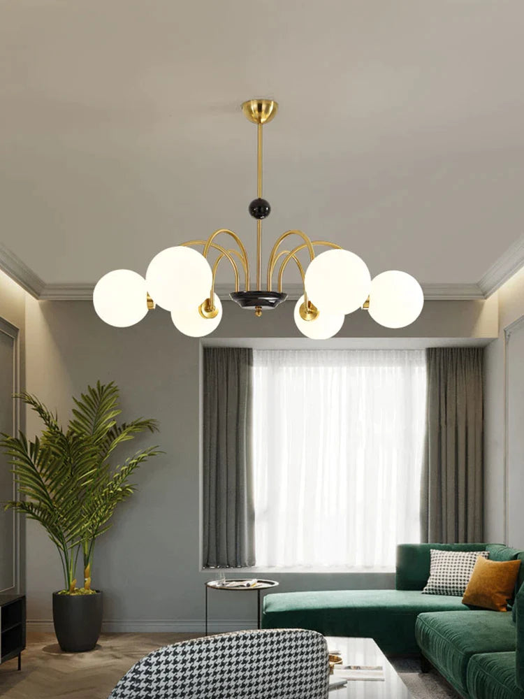 Afralia™ Modern Glass Chandelier Designer Lamp for Dining and Living Rooms.