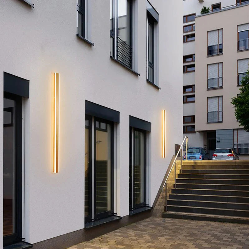 Afralia™ Outdoor LED Wall Lamp Gold Light for Garden Porch Sconces