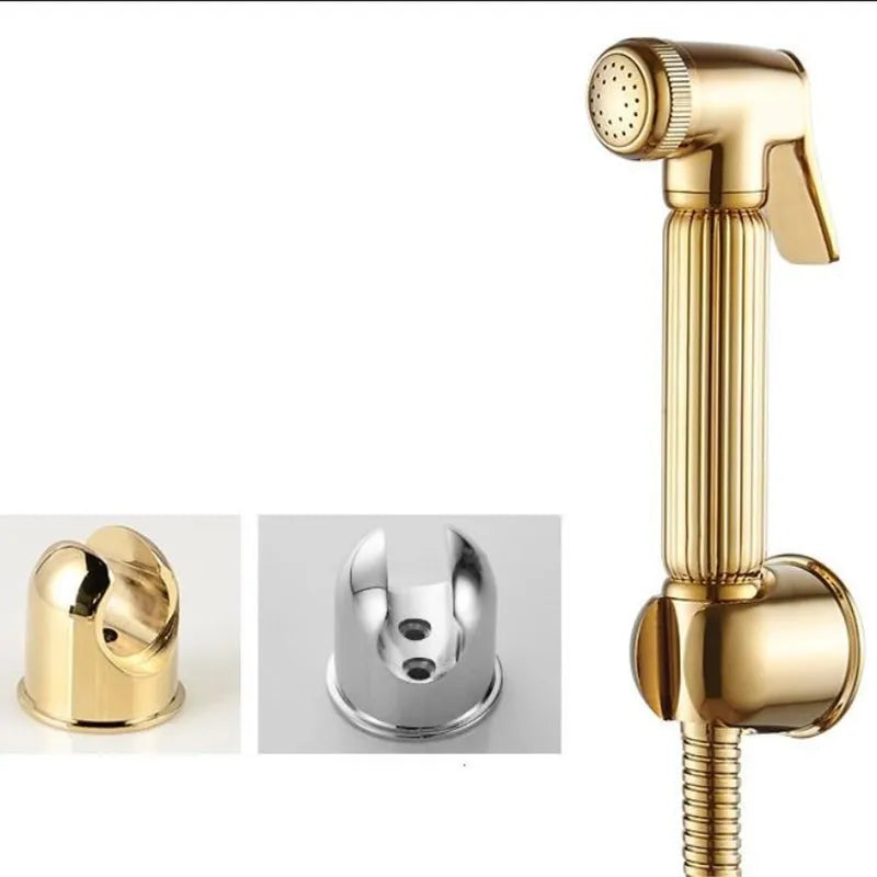 Afralia™ Brass Handheld Bidet Sprayer Set for Bathroom Faucet - Shower Gun Kit
