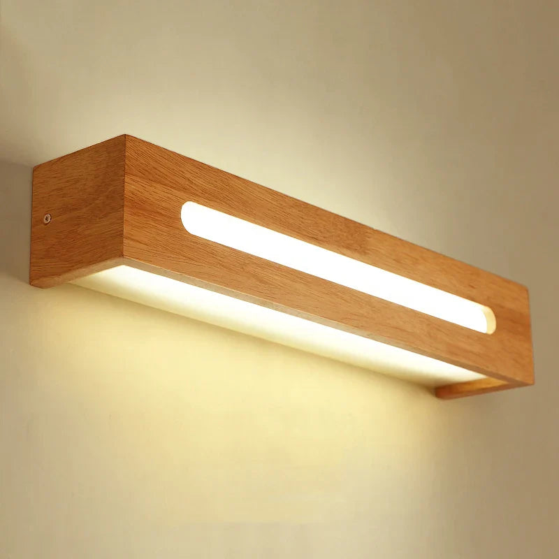 Afralia™ Nordic Wood Wall Light 12W LED for Bedroom, Foyer, Study, Bathroom Mirror