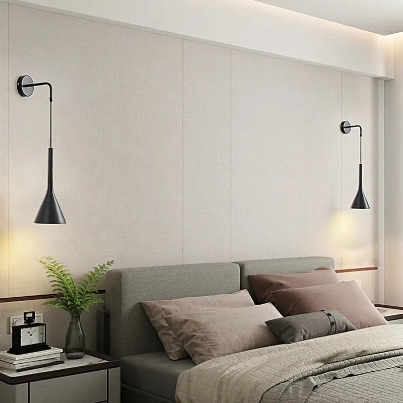 Afralia™ Modern Gray White Black LED Wall Sconces for Bedroom Living Room