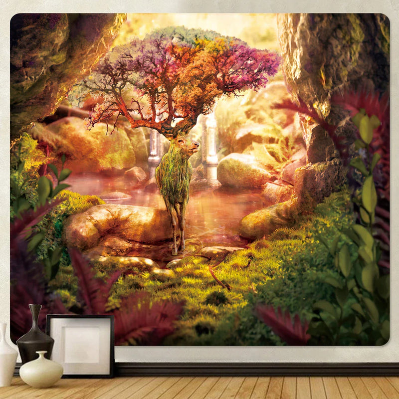 Afralia™ Magic Forest Elf Tapestry Bohemian Wall Art Deco for Home Decor