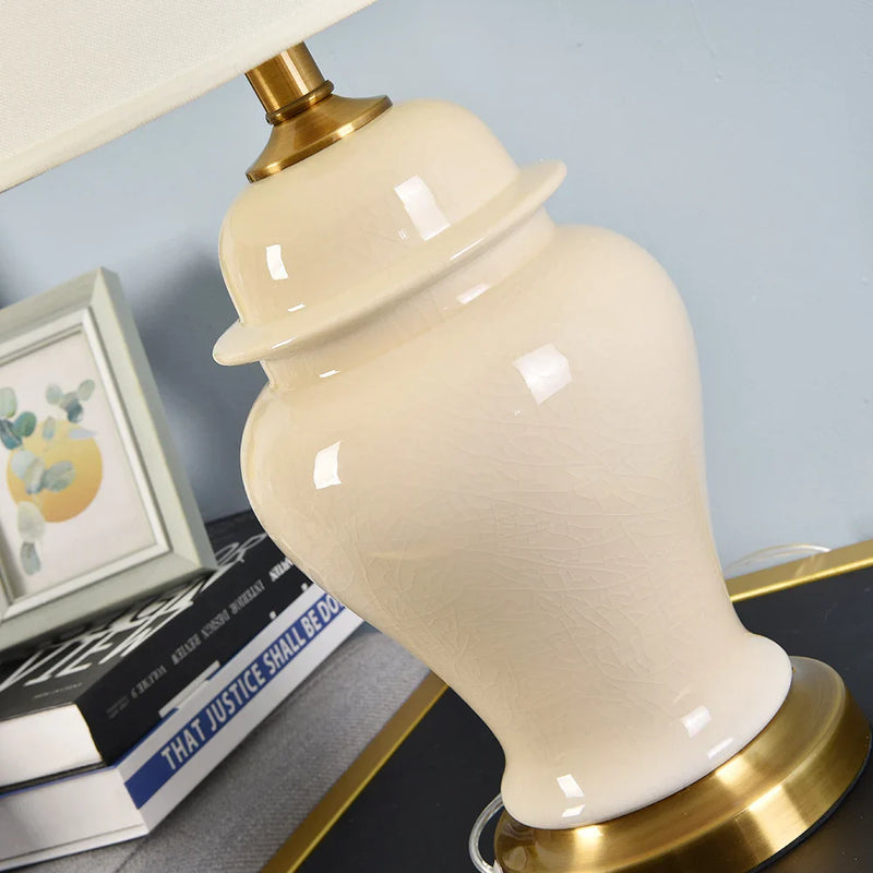 Afralia™ Chinese Ceramic Table Lamps Living Room Bedroom E27 Bulb Bedside Home Decor