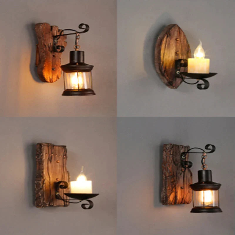 Afralia™ Wood Led Wall Lamp: Retro Industrial Sconce for Home, Restaurant, Bar, and Hotel