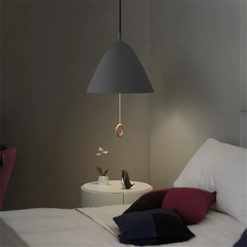 Afralia™ Macaron Pendant Light: Modern Dining Room Bedroom Lamp with Pull Switch