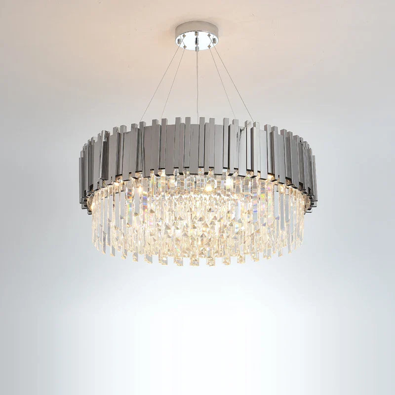 Afralia™ Modern Crystal 4 Tier Chandelier - Gold/Silver - Designer Lighting for Dining Room