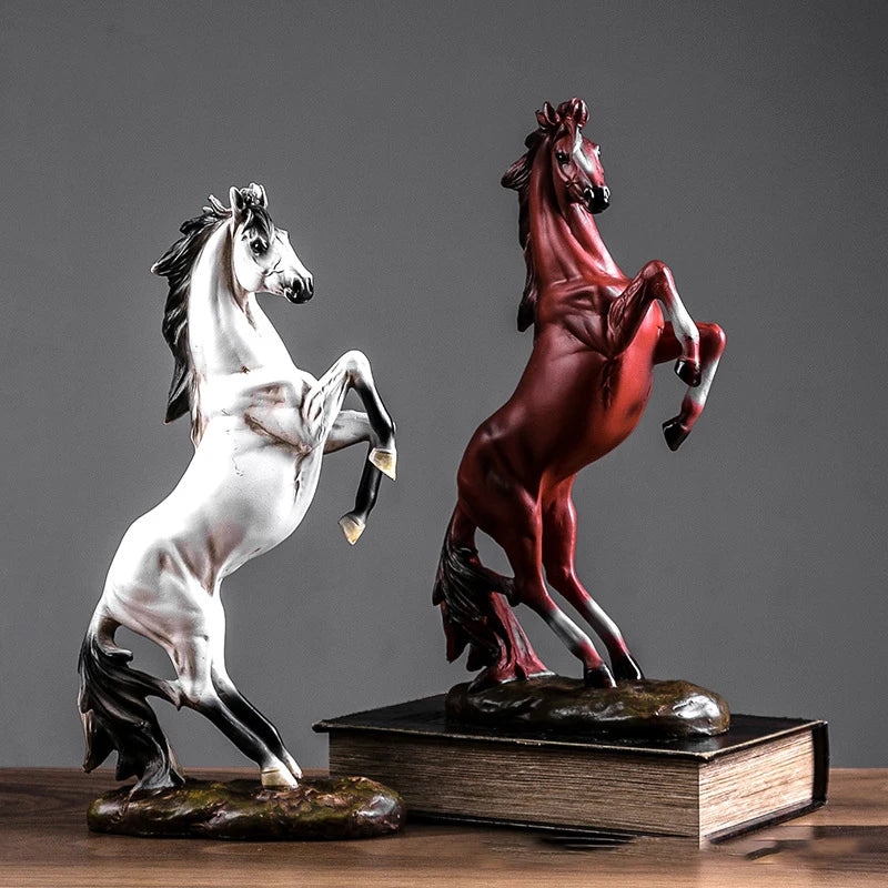 Afralia™ Modern Horse Resin Statuette for Home Decor and Gifts