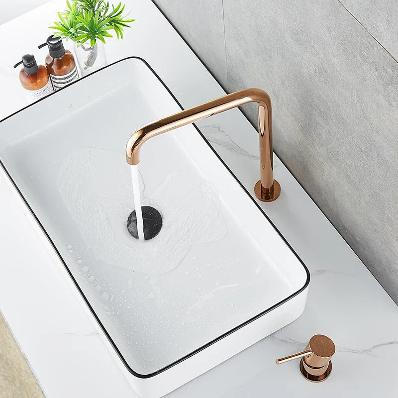 Afralia™ Rose Gold Bathroom Faucet with Super Long Pipe and 360° Rotation