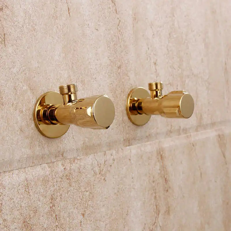 Afralia™ Gold Solid Brass Wall Mount Triangle Valve for Faucet and Toilet