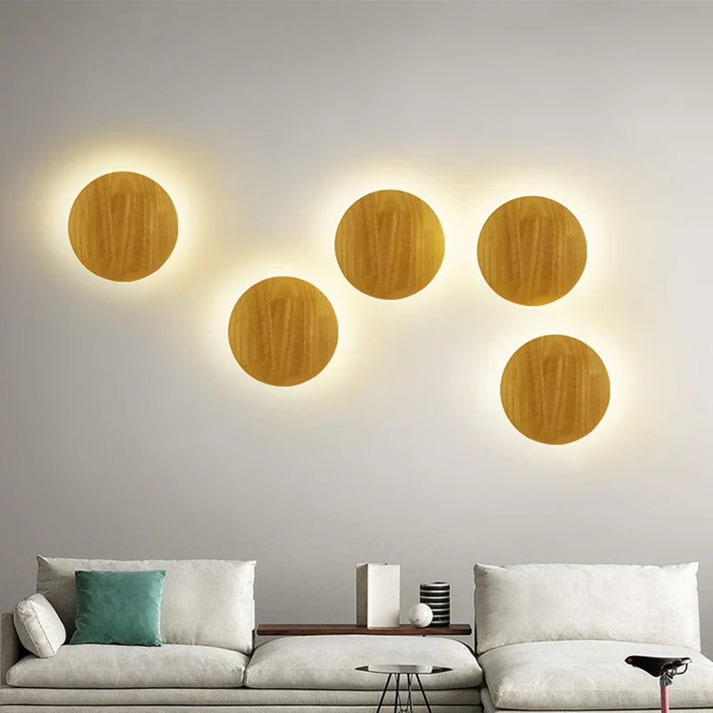 Afralia™ LED Wooden Wall Lamp: Modern Nordic Style Bedroom Wall Light, AC110-240V