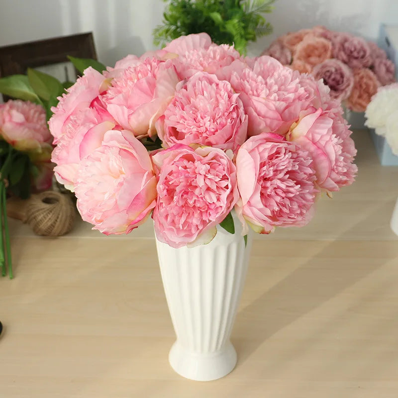 Afralia™ Silk Camellia Peony Mini Bouquet Hydrangea Home Party Decoration