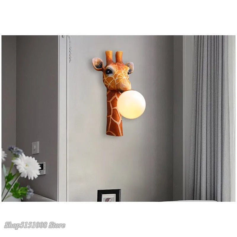 Afralia™ LED Giraffe Wall Lamp: Modern European Cartoon Design for Home Living Room Bedroom