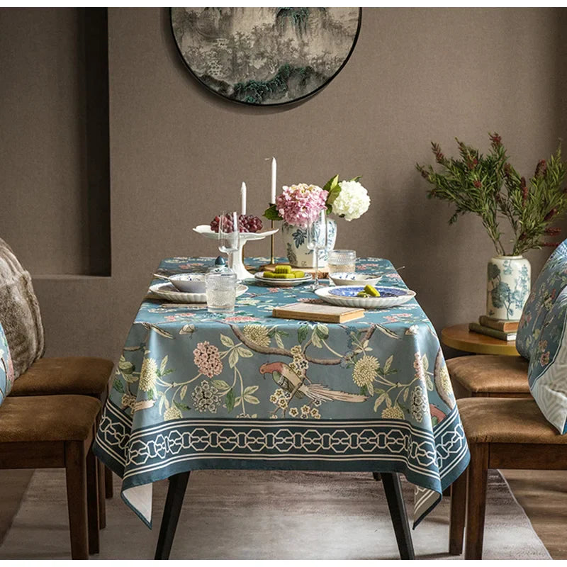 Afralia™ Velvet Table Cover - Chinese Patterns Luxury Decor for Kitchen Dinning Tabletop