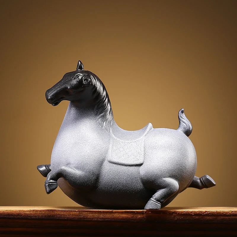 Afralia™ Ceramic Horse Statue Home Decor Ornament