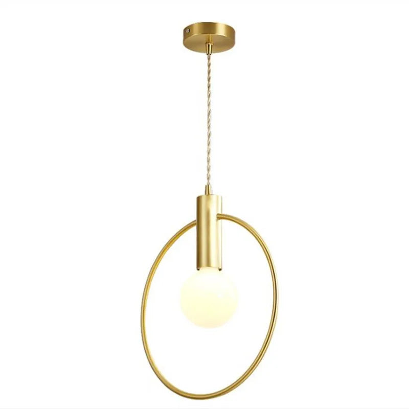 Afralia™ Ring Iron Pendant Light: Modern LED Metal Hanging Lamp for Living Room, Simple Minimalist Design