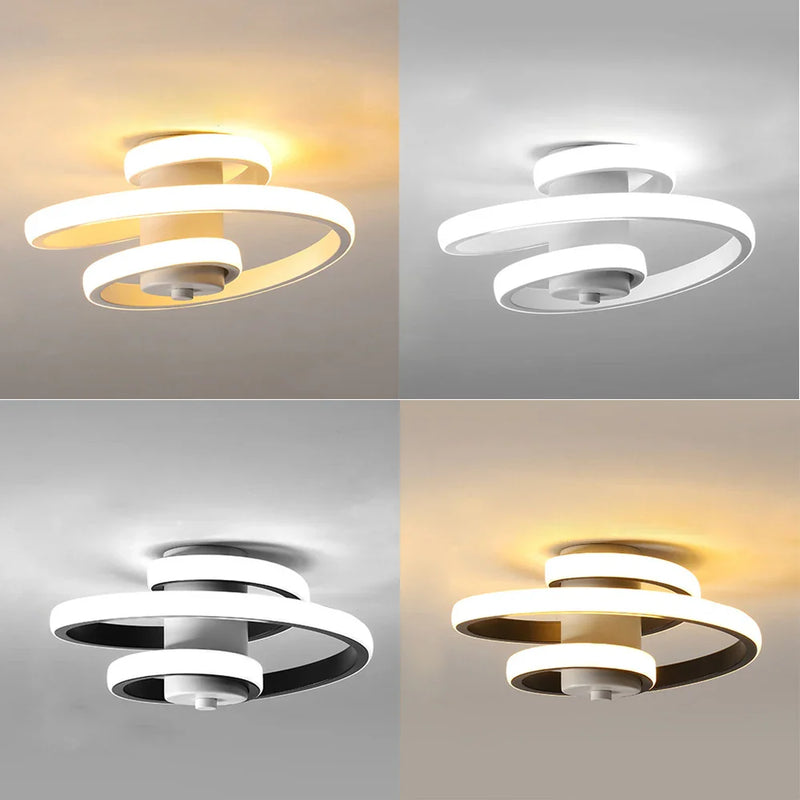 Afralia™ Spiral LED Ceiling Light: Modern Minimalist Indoor Lighting Fixture for Living Room