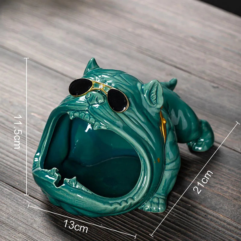 French Bulldog Ceramic Ashtray - Afralia™ Brand Office Desk Décor & Gift for Boyfriend