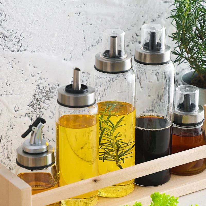 Afralia™ Glass Seasoning Storage Bottle: Durable Leak-Proof Kitchen Jar for Oil, Soy Sauce, Vinegar