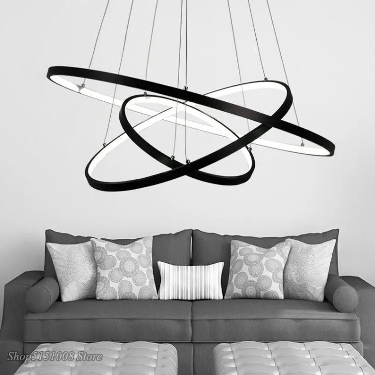 Afralia™ Modern LED Circle Rings Pendant Lamp for Living Dining Room Home Decor