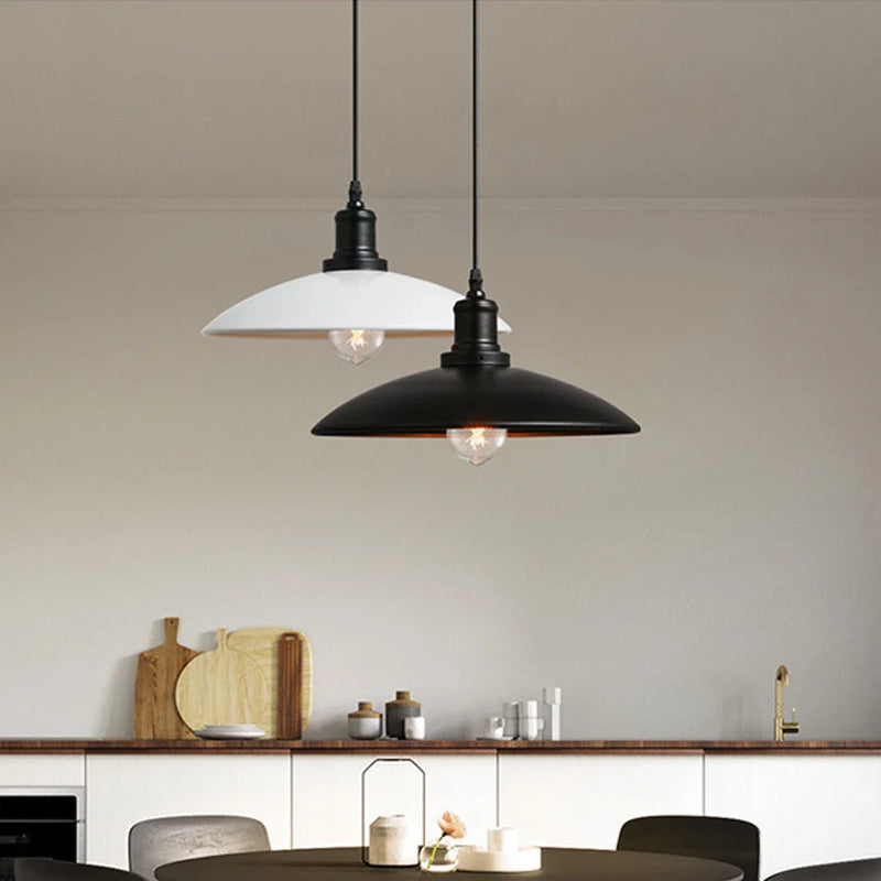 Afralia™ Iron Pendant Light Vintage Loft Bar Lighting Nordic Handing Lampshade