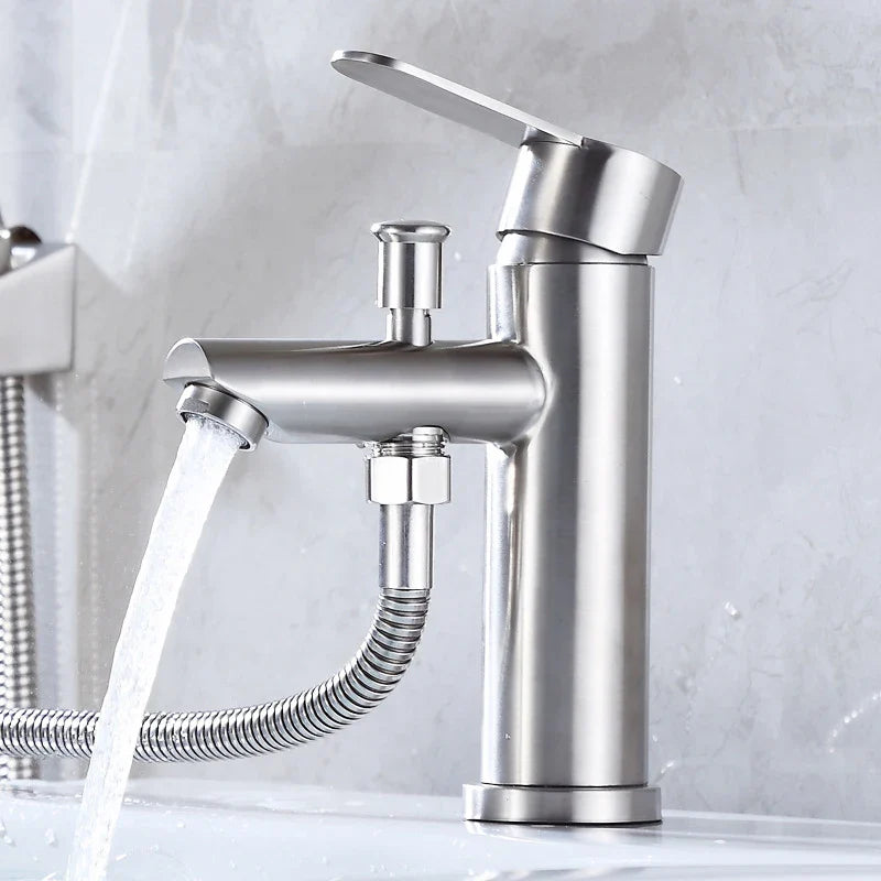 Afralia™ Stainless Steel Single Handle Bathroom Faucet Mixer for Sink & Bathtub