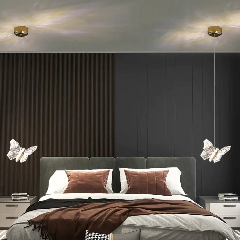 Afralia™ Butterfly Ladder Pendant Lights Chandelier for Loft Decor Interior Lighting Stairs Bedside