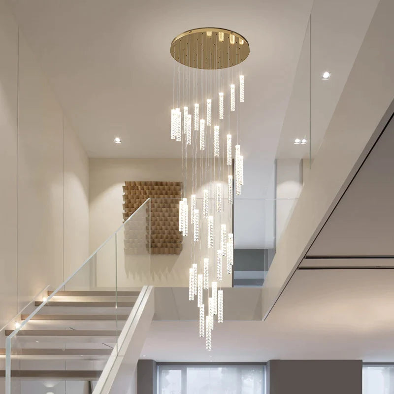 Afralia™ Modern Minimalist Spiral Stair Chandelier for Duplex Villas and Lofts