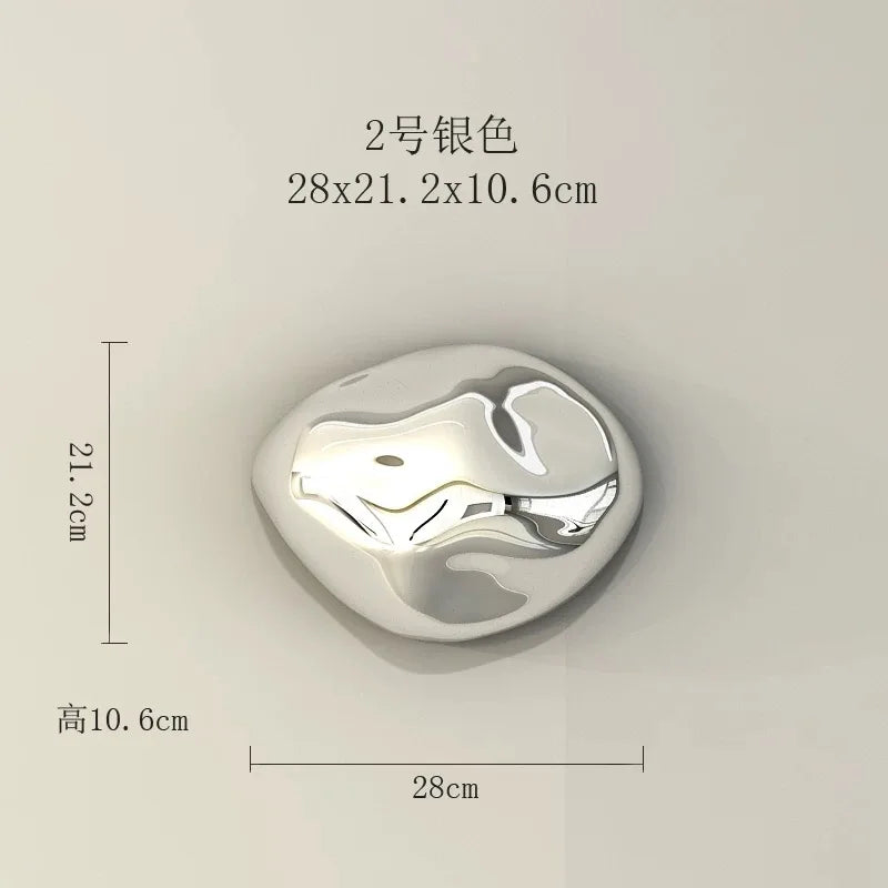 Afralia™ Silver Stone Abstract 3D Wall Hanging Handicraft for Living Room Decor