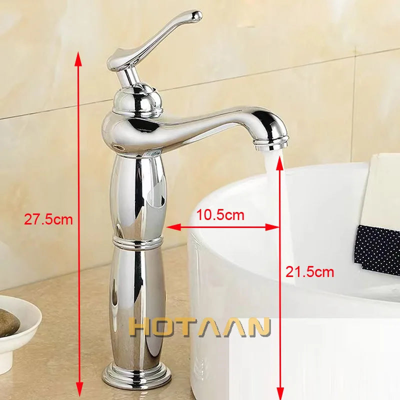 Afralia™ Chrome Brass Tall Bathroom Faucet Mixer - Luxury European Design - YT-5026-C