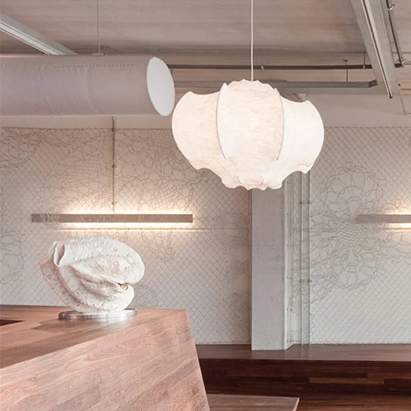 Afralia™ Viscontea White Fabric Chandelier for Elegant Living Spaces